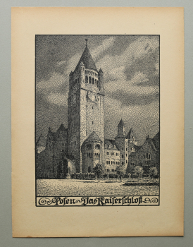 Kunst Druck / Wilhelm Thiele Potsdam / 1920er Jahre / Posen / Kaiserschloß / Polen / wohl Holzschnitt